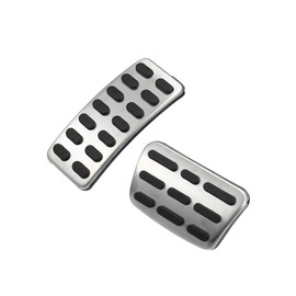 Motoforti Accelerator Pedal and Brake Pedal Cover Set, for Hyundai Elantra GT 2018-2020, Metal Rubber, Black Silver Tone, 2 Pcs