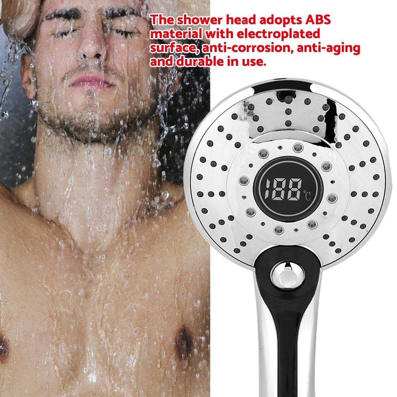 Cafopgrill Handheld Shower-Head 3 Colors Water Temperature Controlled 3-Setting LED