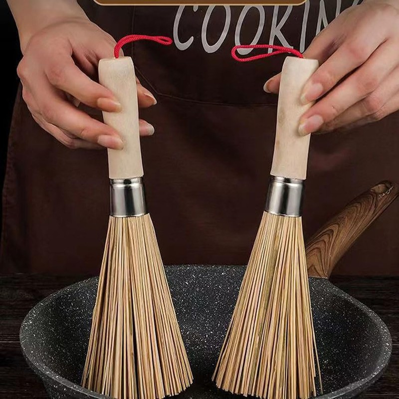 Sasara Bamboo Pot Cleaning Kitchen Brush Bamboo Handle Kitchen Utensils