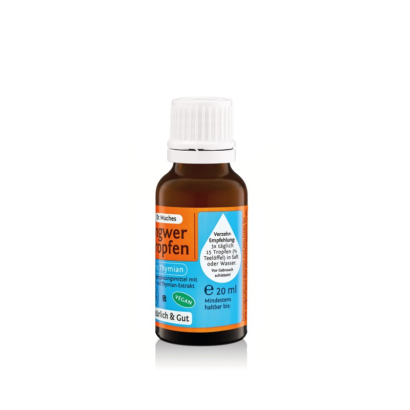 Ingwer Tropfen mit Thymian Dr. Muches | Doppelte Pflanzenkraft: Thymol