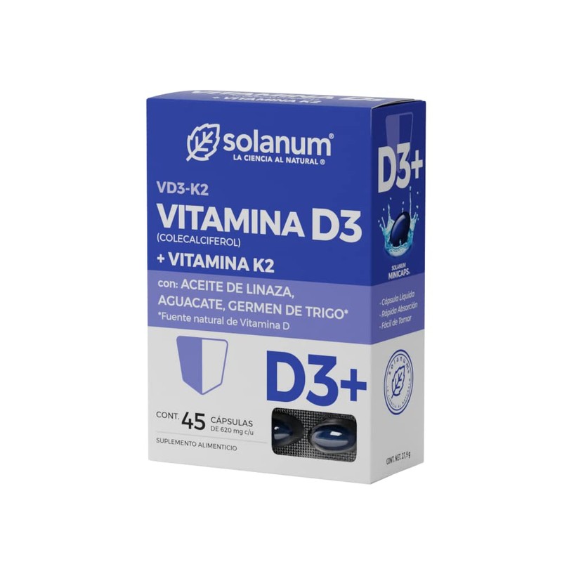 Vitamina D3 + Vitamina K2 | 45 Cápsulas | de