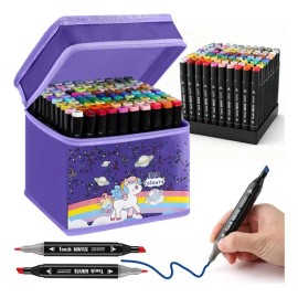 Marcadores Plumones Punta Pincel Doble Fineliner 100 Colores                                                                                          