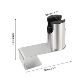 uxcell 1 Pcs Handheld Shower Head Holder, Stainless Steel Shower Head Holder Punch-Free Wall Mount Shower Bracket Bathroom Shower Wand Holder for Shower Bathroom, Silver