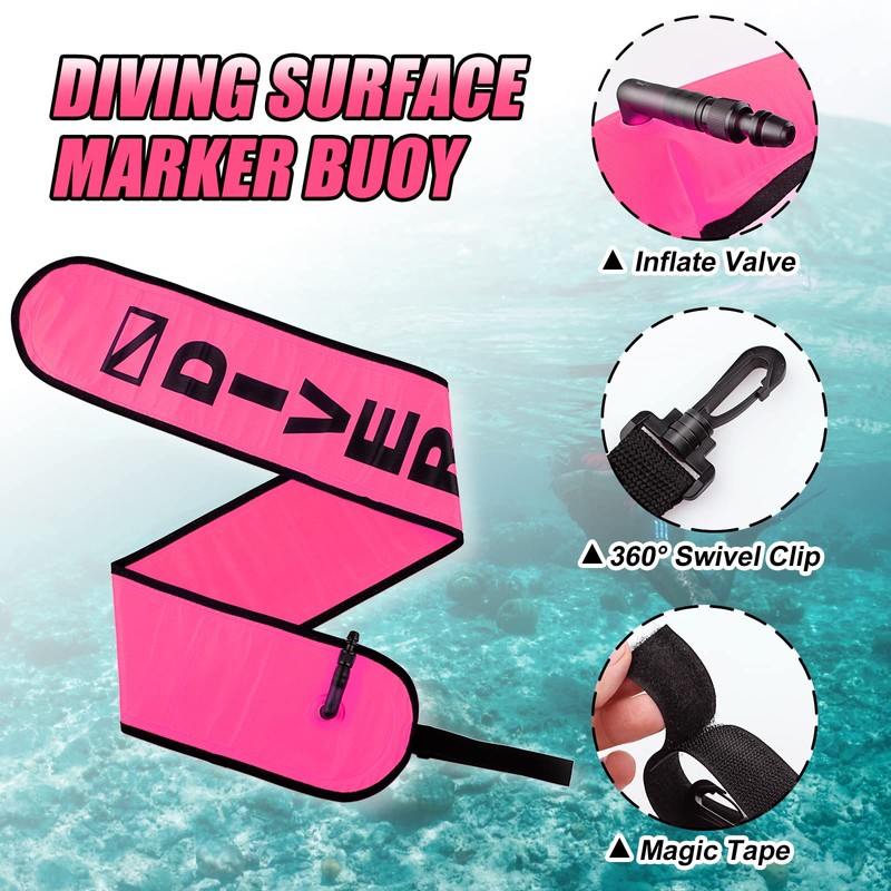 Pecihiko Surface Marker Buoy, 4ft Scuba Diving Surface Marker Signal