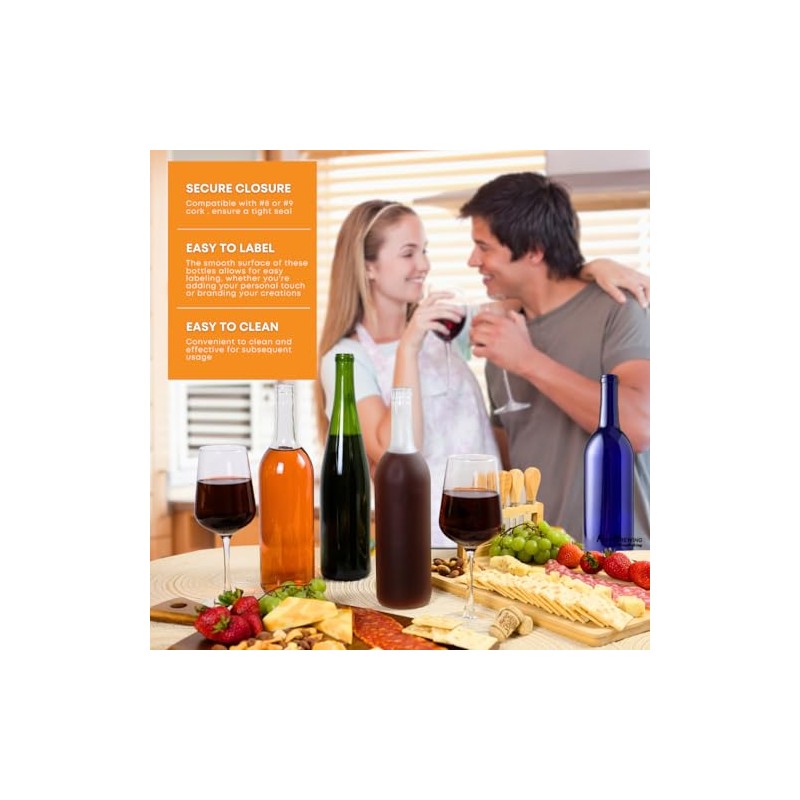 FastRack - 750 ml Clear Wine Bottles (Pack of 12)