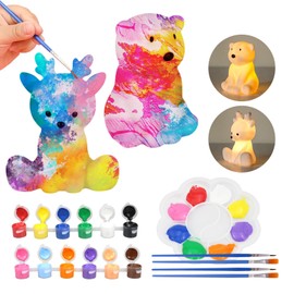 HOUDI Paint Your Own Bear and Deer Lamp Craft Kits, Arts and Crafts for Kids Ages 6-8 Girls,Crafts for Girls 8-12,Teen Girl Gifts, Birthday Gifts for Boys Girls, Toys for Ages 3 4 5 6 7 8+