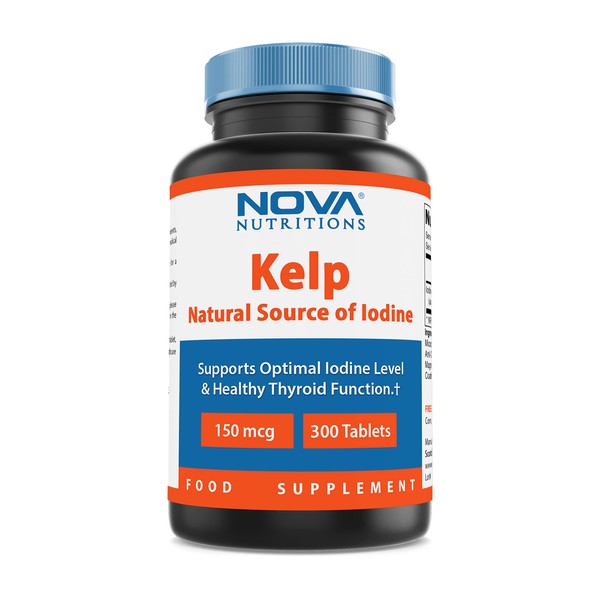 Nova Nutritions Kelp Supplement 150 mcg 300 Tablets - A Natural Source of Iodine