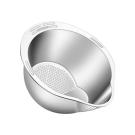 Asdays Bowl, Taper Monkey, Slice, Shredd, Wave, Rice Washer, Strainer, Large Capacity, 304 Stainless Steel (Bowl Only)