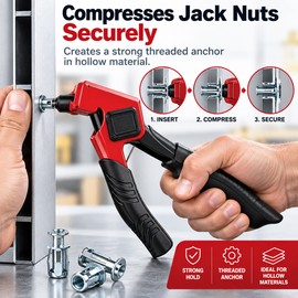 91-Piece Jack Nut & Rivet Gun Set for Metalworking – M4 M5 M6 Carbon Steel Expansion Nuts with Manual Installation Tool