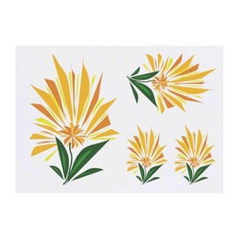 4 x 'Flower In Bloom' Temporary Tattoos - Water Resistant, Skin-Safe, Non-Toxic Transfers, Mixed Sizes (TO00084704)