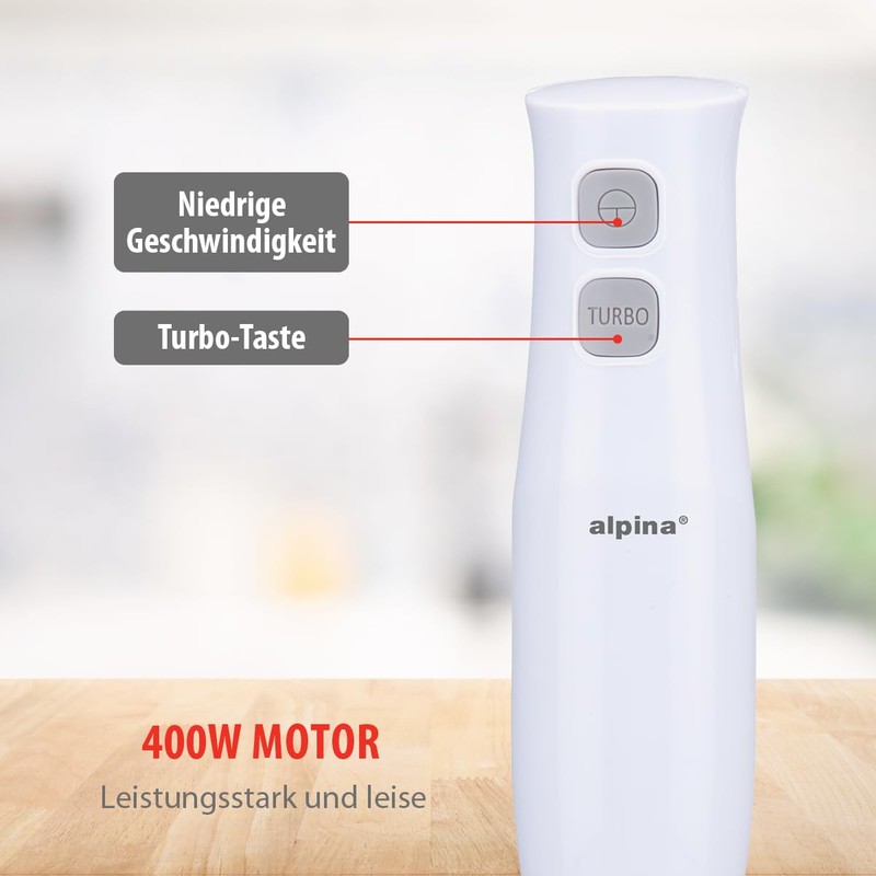 alpina Hand Blender Set - Purée Stick Chopper - Hand