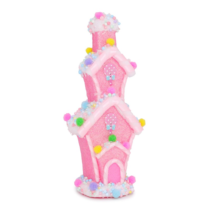 Christmas Concepts® 26cm (10") Pink Glitter Whoville Decorated Candy House