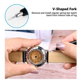 BISONSTRAP Spring Bar Tool, Watch Band Replacement Tool, Strap Removal and Assembly, Polishing Cloth, No gemstone