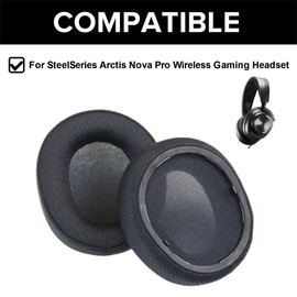 Aiivioll Arctis Nova Pro Replaceable Earpads Made of Memory Foam Breathable and Comfortable Ear Pads, Compatible with SteelSeries Arctis Nova Pro Wireless Gaming Headset Earpads(Black/Mesh Fabric)