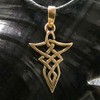 Celtic Triangle Bronze Pendant Necklace Jewellery, incl black cotton sting,