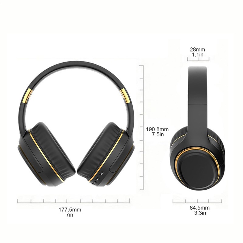 Headphones Wireless | Wireless On-Ear Headset | Foldable Stereo Bass