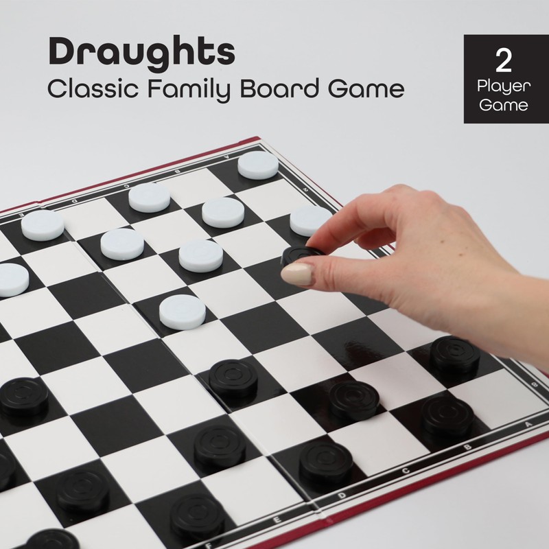 DIVCHI Draughts Game - Traditional Checkers Board Game for Children