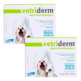 2 Pzas Vetriderm Bayer Jabón Dermatológico Blanco
