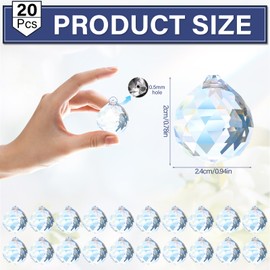 Tapvai Pack of 20 Suncatchers Crystal, 20 mm Crystals for Hanging, Suncatcher Crystal Colourful Crystal Rainbow, Crystal Sun Catcher for Feng Shui / Divination or Wedding / Home / Office Decoration