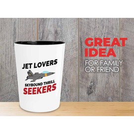 Jet Pilot Shot Glass 1.5oz - Jet lovers Skybound - Pilot Gifts Airplane Flying Captains Aviator Airline Aviation