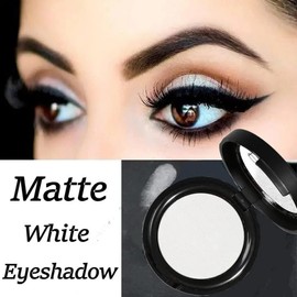 Matte White Eyeshadow - Shimmer Pearl Finish - Pressed Fine Powder with High Pigment & Long-lasting Sweatproof Formula - Shimmer Pearl Finish, Comes with an Eyeshadow Brush