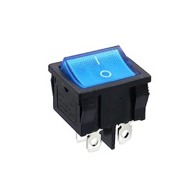 WITTKOWARE Control Rocker Switch, 22 x 19 mm, 2-Pole, On/Off, 6A/250V, I/O, Illuminable, Snap-In, Blue