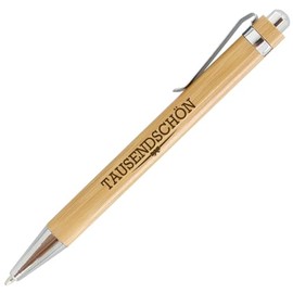 Druckspezialist 25 Bamboo Ballpoint Pens SUMATRA with Engraving