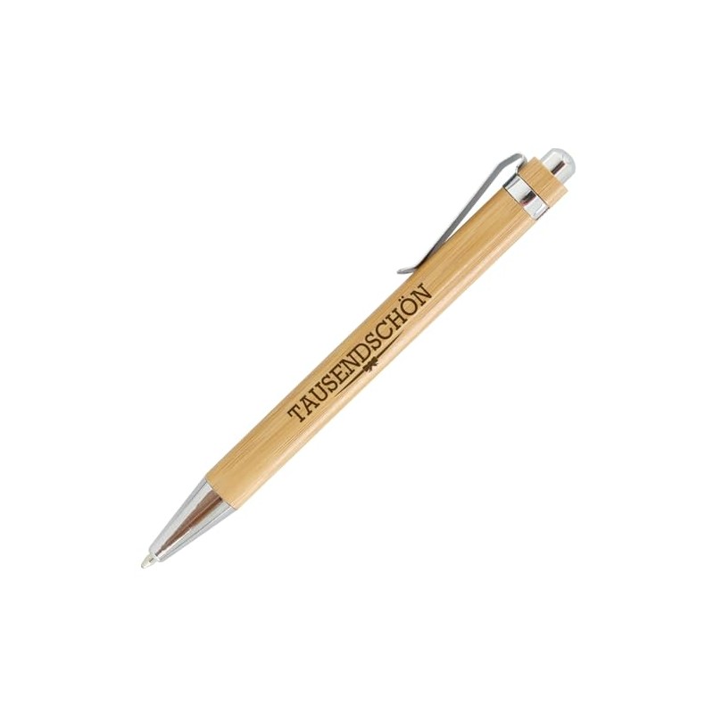 Druckspezialist 25 Bamboo Ballpoint Pens SUMATRA with Engraving