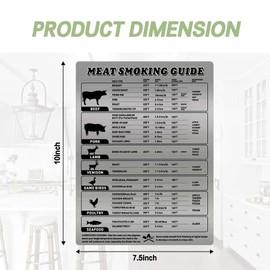 Meat Temperature Magnet,BBQ Smoking Guide Chart,Barbeque Accessories,Grilling Temperature Chart,Perfect for BBQ Lovers,Grilling,Smoking Accessories