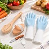Wooden Vegetable Brush Set with Handle, Potato Scrubber for Fruits