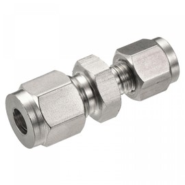sourcing map Compression Tube Fitting 304 Stainless Steel 3mm x 6mm Tube OD Double Ferrule Straight Coupling Adapter