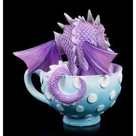 Fantasy Dragon Figurine Sitting in a Cup - Cutieling in Cup | Gothic Decorative Item Hand-Painted