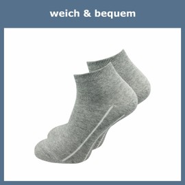 GAWILO Women's Quarter Socks (6 Pairs) | Breathable & Reinforced Short Socks | No Pressing Seam Over the Toes, lightgrey, 39 - 42