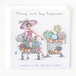 Berni Parker Female Birthday/Blank Card - General Funny Card for Women - Lady Shopping for Plants - Eco-Friendly - Made in England
