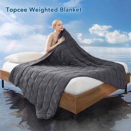 Topcee Topcee Weighted Blanket (15lbs 48"x72" Twin Size) Cooling Breathable Heavy Blanket Microfiber Material with Glass Beads Big Blanket for Adult All-Season Summer Fall Winter Soft Thick Comfort