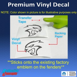 Reflective Concepts 2021, 2023-2025 Durango SRT Hellcat Fender Emblem Overlay Decal Stickers - (Color: Flat Black)