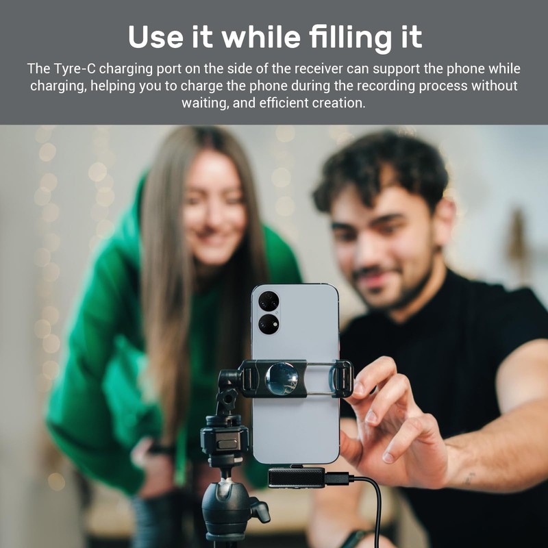 GODOX WES2 Kit2 Wireless Lavalier Microphone for Android/USB C, 8H