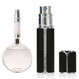 muilsae AF01BK Leather Perfume atomiser, 5ml Bottom Fill Travel Perfume Bottle, Refillable Perfume Dispenser for Women & Men (Black 5ml)