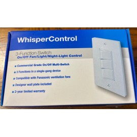 WHISPER CONTROL 3-FUNCTION SWITCH ON/OFF, FAN/LIGHT/, NIGHT LIGHT CONTROL 120V.