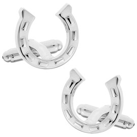 horse horseshoe cuff links cufflinks n00035, Brass, No Stone