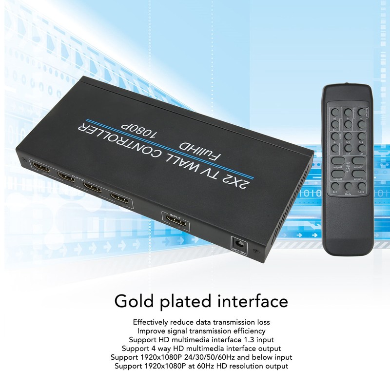 2x2 TV Wall Controller HD Multimedia Interface Plug and Play