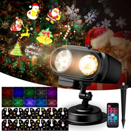 NACATIN LED Christmas Projector, Projection Lamp Christmas Waterproof IP65 with Remote Control Timer for Outdoor/Indoor/Party/Christmas/Evening Party/Garden/Bar/Wedding (Christmas Projector)