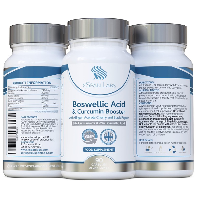Boswellic Acid & Curcumin Booster Complex – 1 Month Supply,