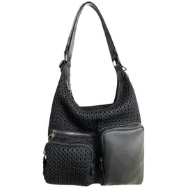 Y2K Shoulder Bag for Women - Black Techwear Crossbody Bag with Mesh Design & Multiple Pockets, Punk Gothic Handbag, Streetwear Hobo Bag for Festival Daily Use
