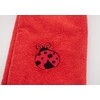 Embroidered Ladybug Hand Towel in Red - Plush and Absorbent