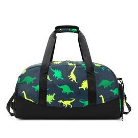 Lmwzh Kids Duffle Bag For Boys Perfect For Early Elementary Overnight Travel Bag With Shoes Compartment Dry And Wet Pocket Carry On Weekender Bag (Dinosaur)