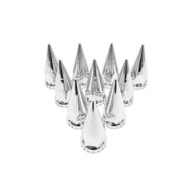 High Soar 33mm Chrome Nut Covers Caps Push-ON Lug Nut Fitting 10 Pcs Screw on Lug Nut Cover Truck Wheel hubcap Accessories (Spiked)