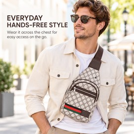 Crossbody Sling Bag for Daily Carry – Oxford Shoulder Chest Bag with USB Port for Travel, Work & Outdoors