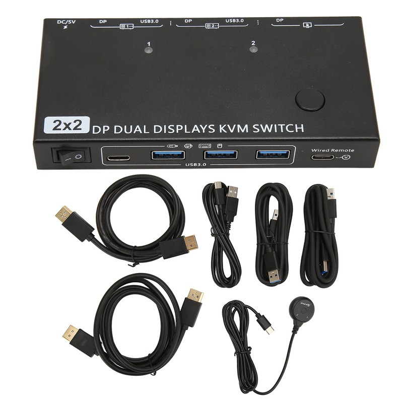 DisplayPort KVM Switch 2 In 2 Out 8K 30Hz 4