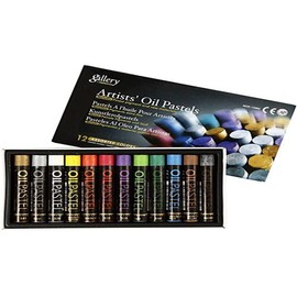 Creativ 38140 Gallery Oil Pastel - Metallic, thickness 11 mm, L: 7 mm, metallic colours, 12asstd